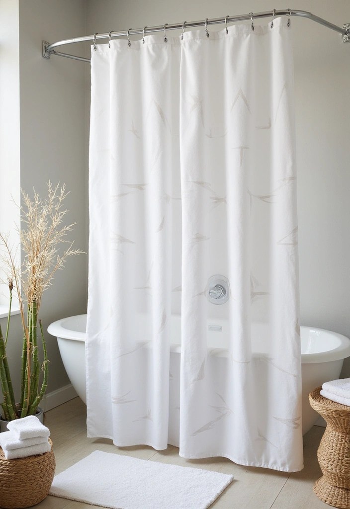 10 Minimalist DIY Home Improvements That Will Transform Your Space (You Won't Believe #4!) - 8. Refresh Your Bathroom with a New Shower Curtain