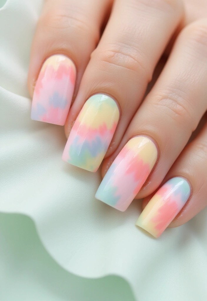 12 Pastel Spring Nail Designs That'll Make You Want to Show Off Your Hands! - 10. Pastel Tie-Dye Effect