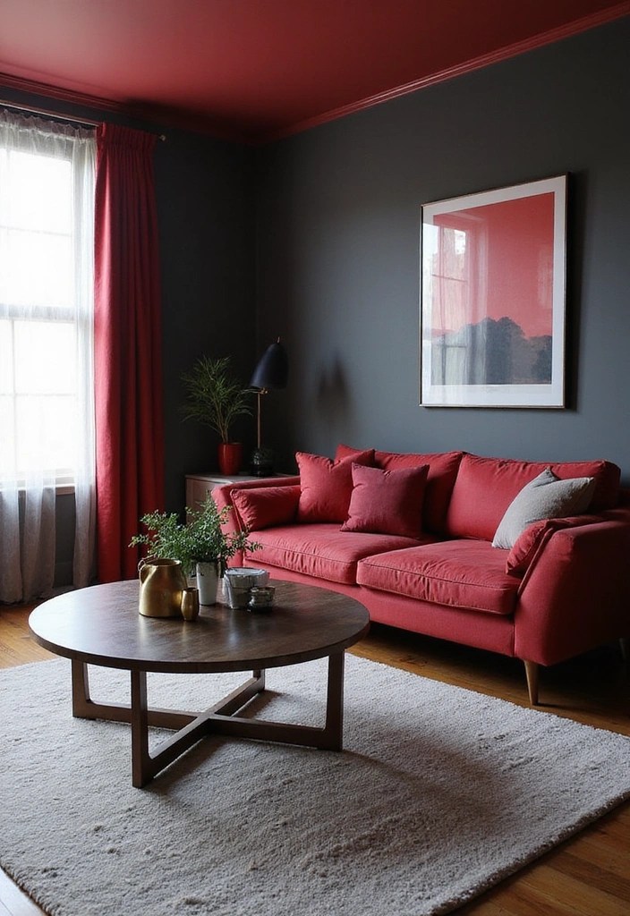 16 Cherry Color Schemes That Will Revitalize Your Home Decor! - 1. Bold Cherry and Charcoal