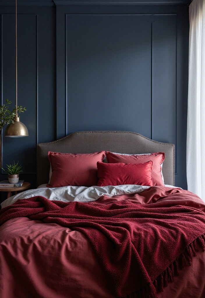 16 Cherry Color Schemes That Will Revitalize Your Home Decor! - 11. Cherry and Navy Blue Serenity