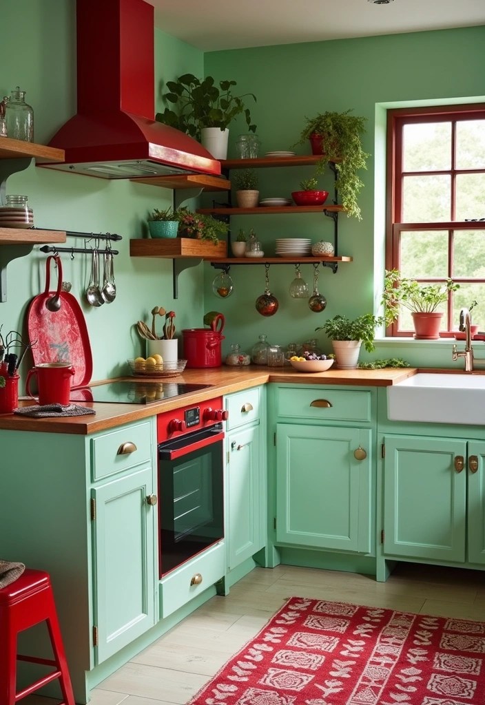 16 Cherry Color Schemes That Will Revitalize Your Home Decor! - 13. Cherry and Mint Green Freshness