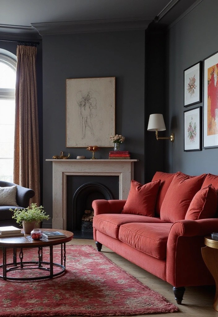 16 Cherry Color Schemes That Will Revitalize Your Home Decor! - 14. Aged Cherry and Slate Gray Sophistication