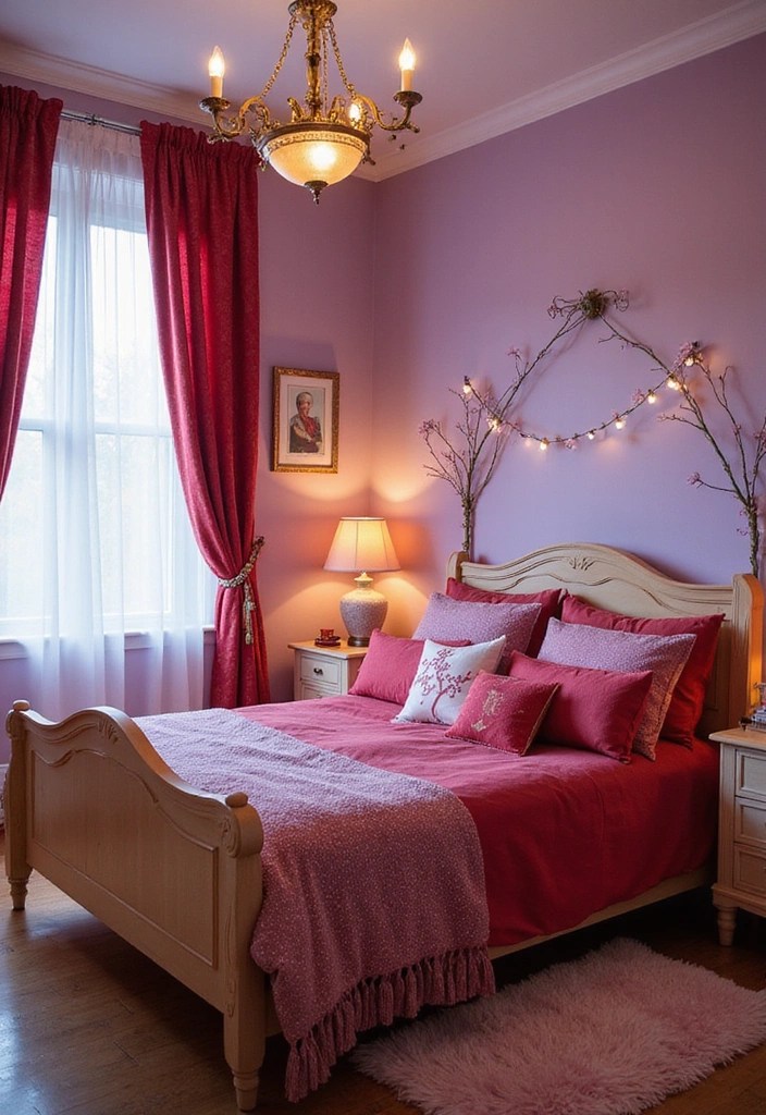 16 Cherry Color Schemes That Will Revitalize Your Home Decor! - 16. Cherry and Soft Lavender Dream