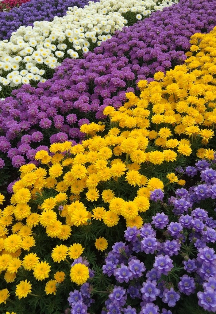 22 Unique DIY Flower Beds That Will Make Your Front Yard Stand Out! - 13. Color Block Flower Bed