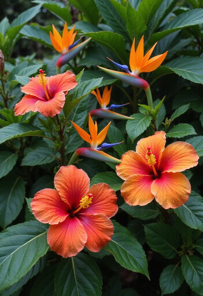 22 Unique DIY Flower Beds That Will Make Your Front Yard Stand Out! - 18. Tropical Flower Bed