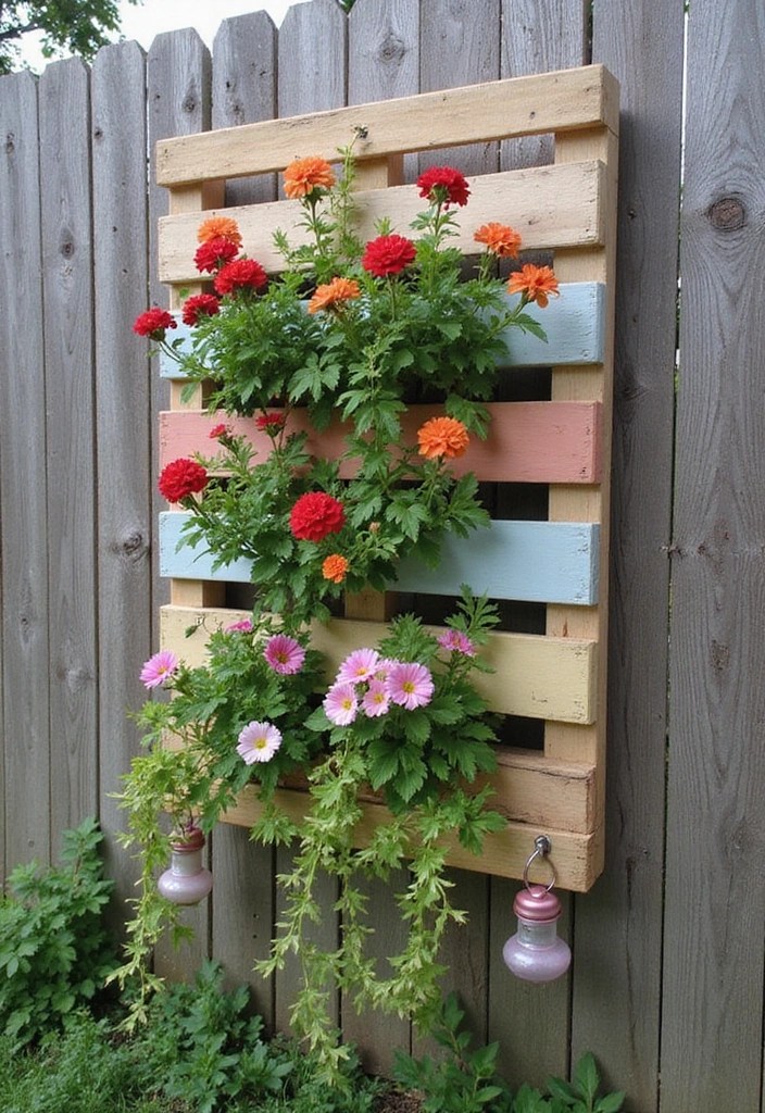 22 Unique DIY Flower Beds That Will Make Your Front Yard Stand Out! - 5. Vertical Pallet Garden Flower Bed