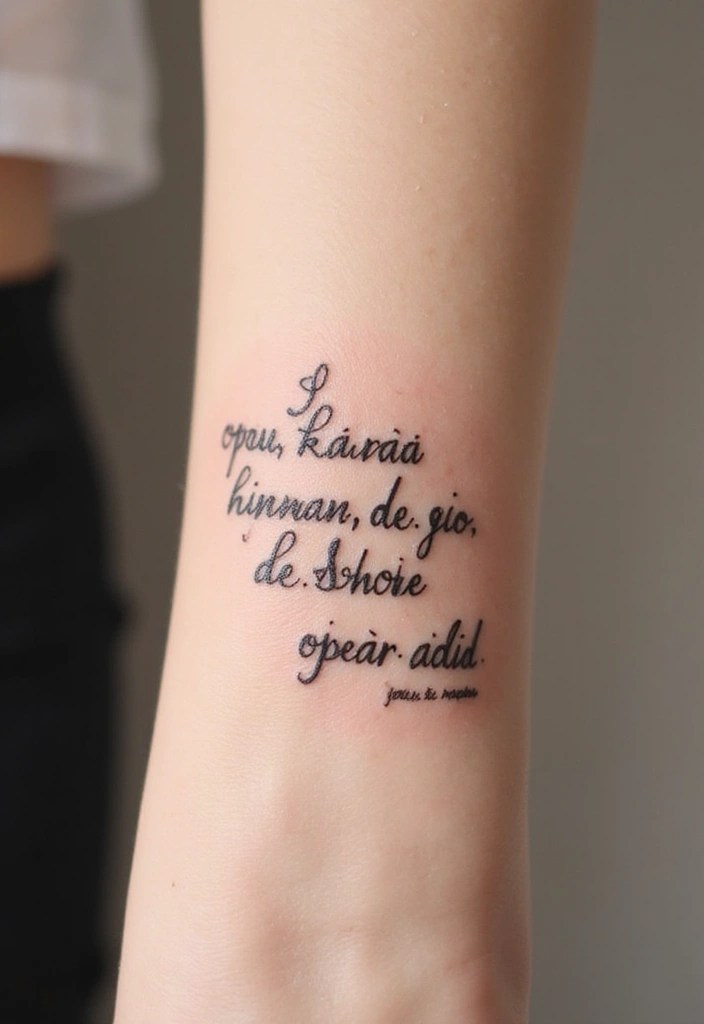 16 Small Cultural Tattoos to Celebrate Your Heritage (You’ll Love #11!) - 13. Quotes in Native Language