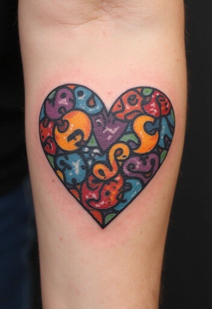 16 Small Cultural Tattoos to Celebrate Your Heritage (You’ll Love #11!) - 6. Heart with Cultural Symbols